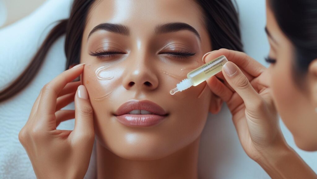 aplicarte sueros de ácido hialurónico y retinoides puede ayudarte con tu tratamiento de foxy eyes en bogotá