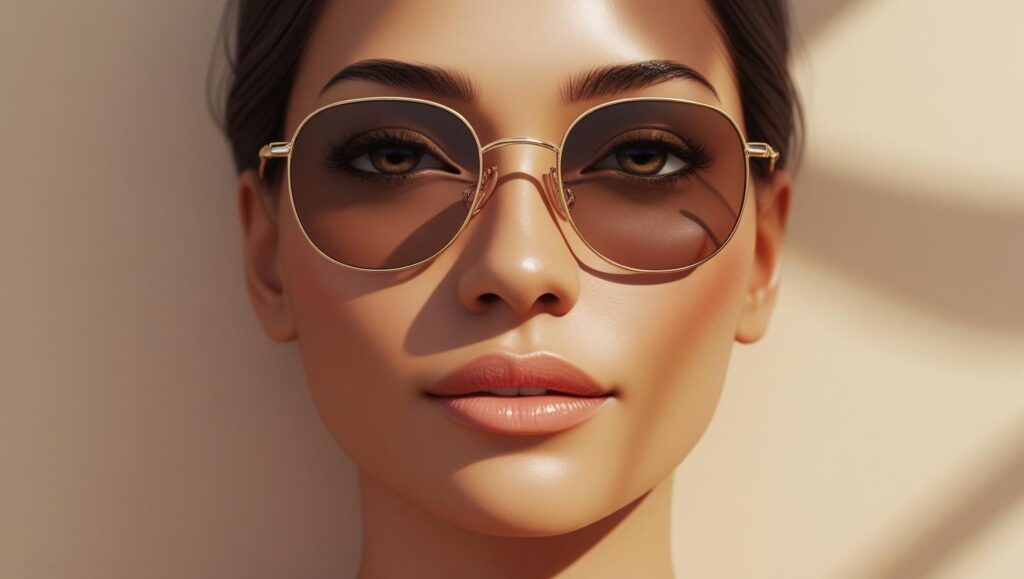 esta mujer usa gafas de sol porque se hizo el tratamiento de foxy eyes en bogotá, es importante que te cuides del sol al hacerte tratamientos con hilos tensores