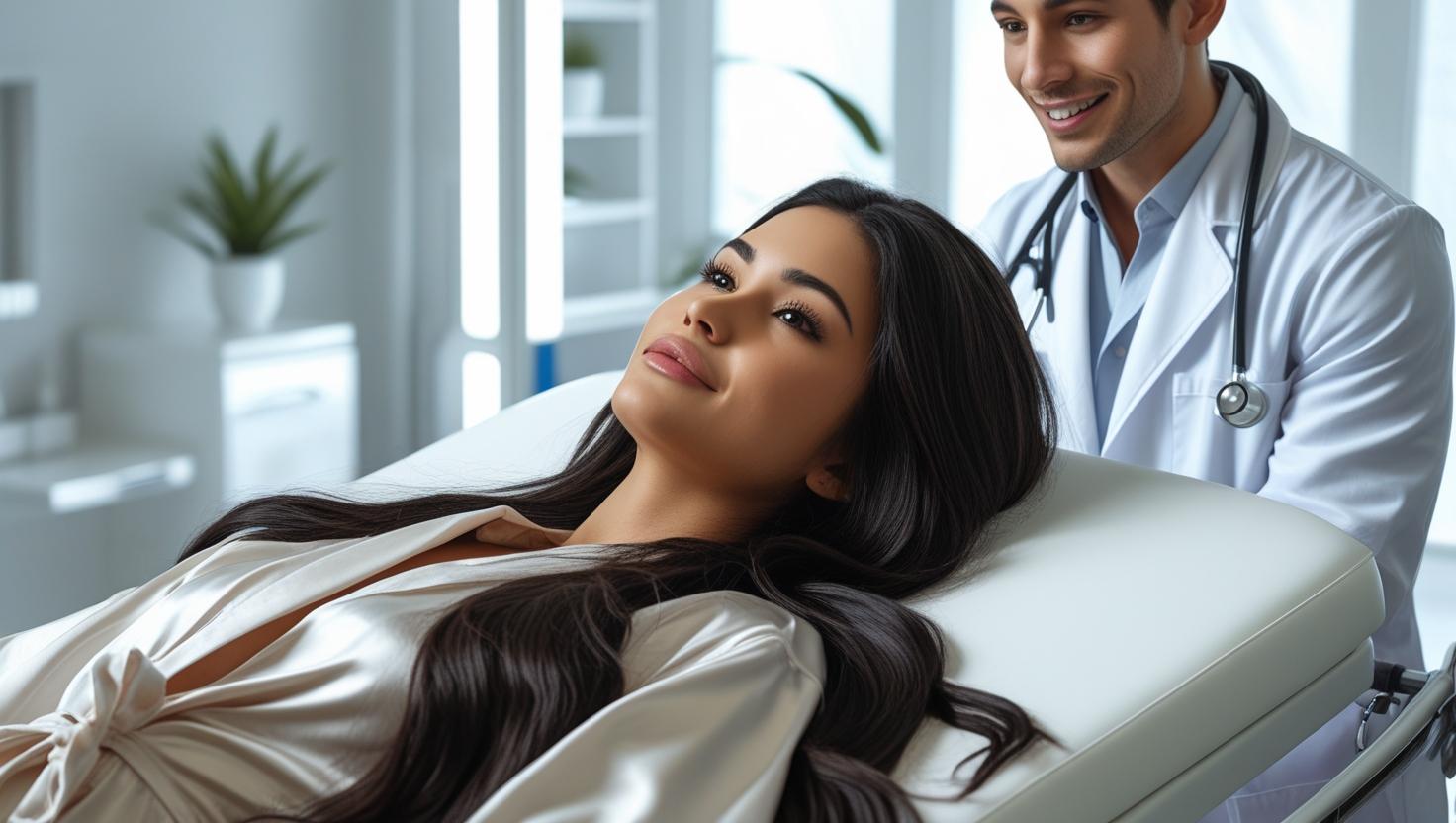 una hermosa mujer en bogotá, haciendose un tratamiento de morpheus 8 con radiofrecuencia